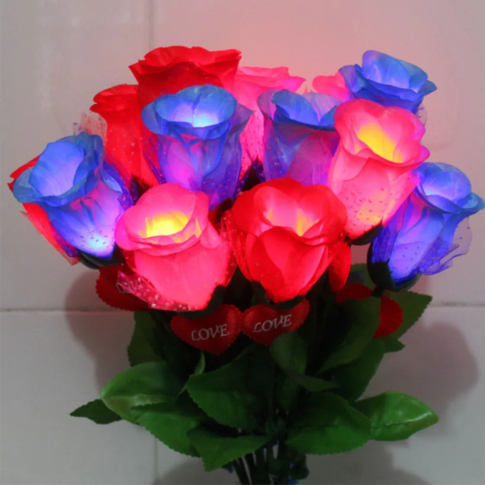 Юбилей искусственный цветок светодиодный светильник предложение Романтическая свадьба день рождения консервированная Роза для домашнего декора подарок на день Святого Валентина