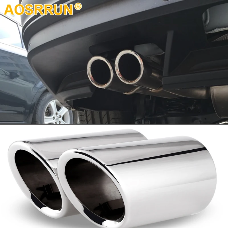 AOSRRUN из нержавеющей стали, автомобильные аксессуары exhause для хвостовой трубы, автомобильный Стайлинг для Volkswagen VW Tiguan MK2