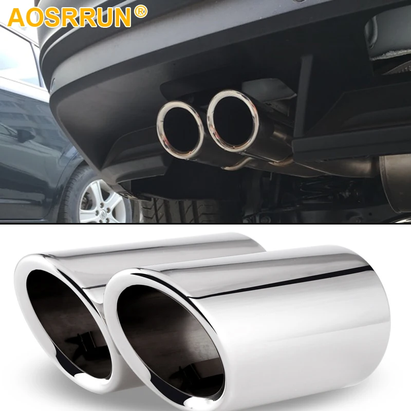 AOSRRUN Stainless steel Car exhause Tail throat pipe Car Accessories car styling For Volkswagen VW Tiguan MK2 2017 2018 AOSRRUN Stainless steel Car exhause Tail throat pipe Car Accessories car styling For Volkswagen VW Tiguan MK2 2017 2018
