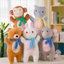 Cartoon Rabbit Monkey Elephant Bear Cat Plush Toy Stuffed Doll Plush Pillow Children Birthday Gift cartoon 53cm kids large plush stuffed elephant toy pillow children sleeping toy