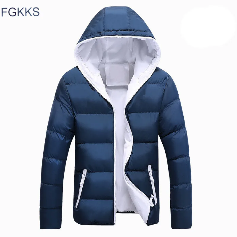 Мужская куртка с капюшоном FGKKS теплая парка толстым воротником Повседневная