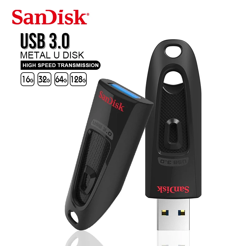 SanDisk USB флешка CZ48 USB флеш-накопитель 64 ГБ флеш-накопитель 16 ГБ 32 ГБ 128 ГБ 256 ГБ USB 3,0 карта памяти флешка