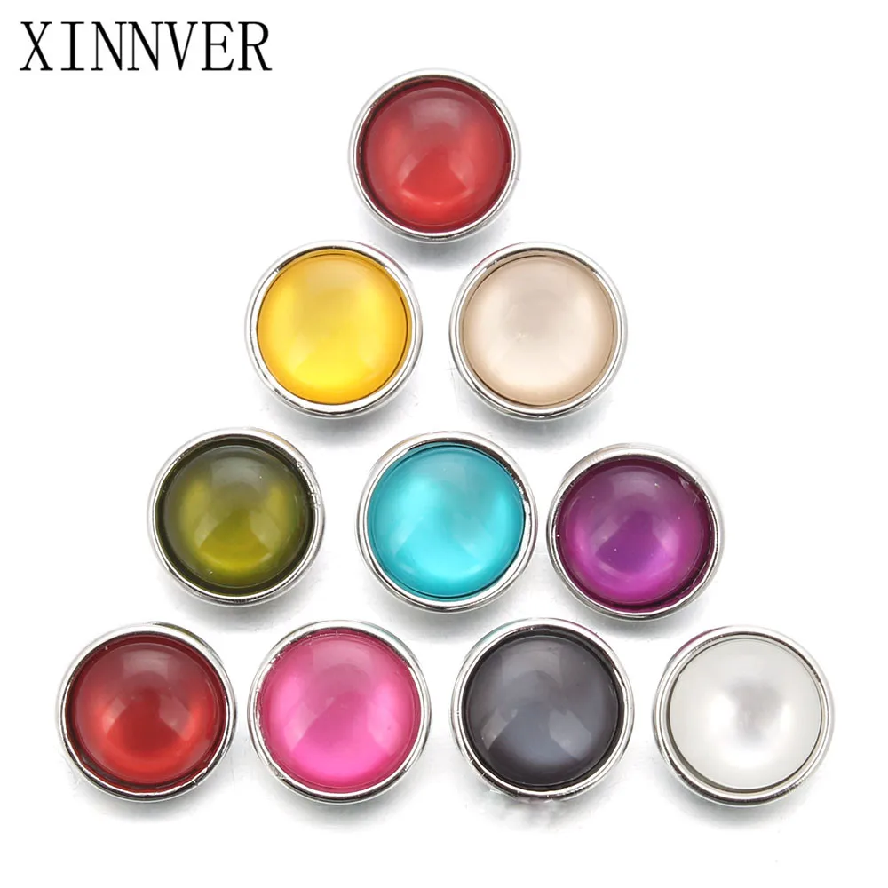 

10pcs/lot Mixed Colors & Pattern 12mm Snap Button Jewelry Metal Cat's Eye Stone Snap Fit Snap Earrings Bracelet Jewelry