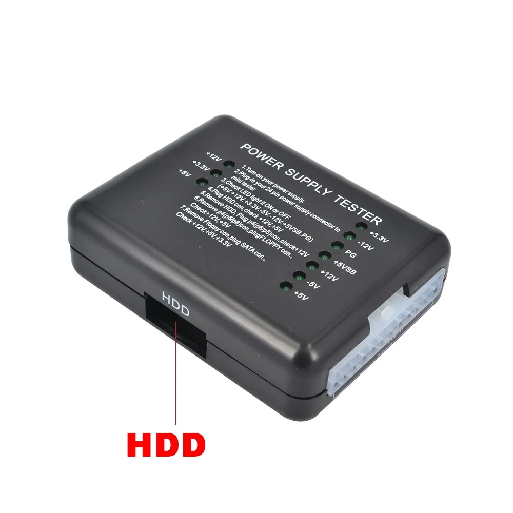 Kebidu ATX SATA HDD Электрический тестер светодиодный индикатор 20 24pin PSU диагностический инструмент тестирование для анода катода 12 В 5 в 3,3 В