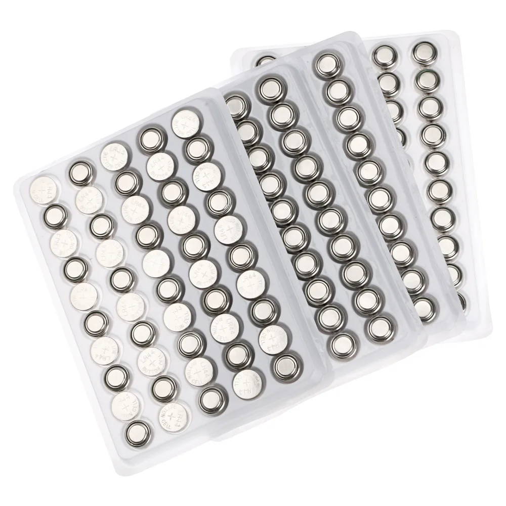 300 шт. щелочные кнопочные батарейки LR44 A76 L1154 AG13 357 SR44 G13 1 5 в 100 мАч | Электроника