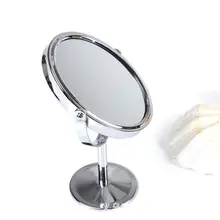 Двусторонняя макияж туалетный столик зеркало для нанесения постоянного компактные металлические зеркала Портативный увеличительное Miroir De Maquillage