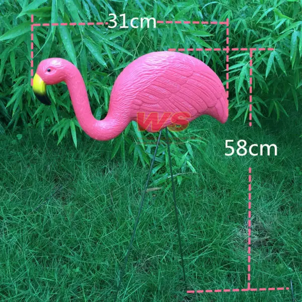 1 Pair Red Lawn Flamingo Figurine Plastic Party Grassland Garden Ornaments Decor (1)