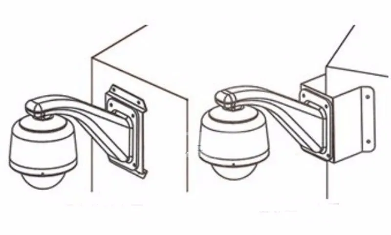Наружный/внутренний правый угол 90 градусов Внешний угловой кронштейн для безопасности видеонаблюдения PTZ IP купольная камера Максимальная нагрузка-подшипник 30 кг