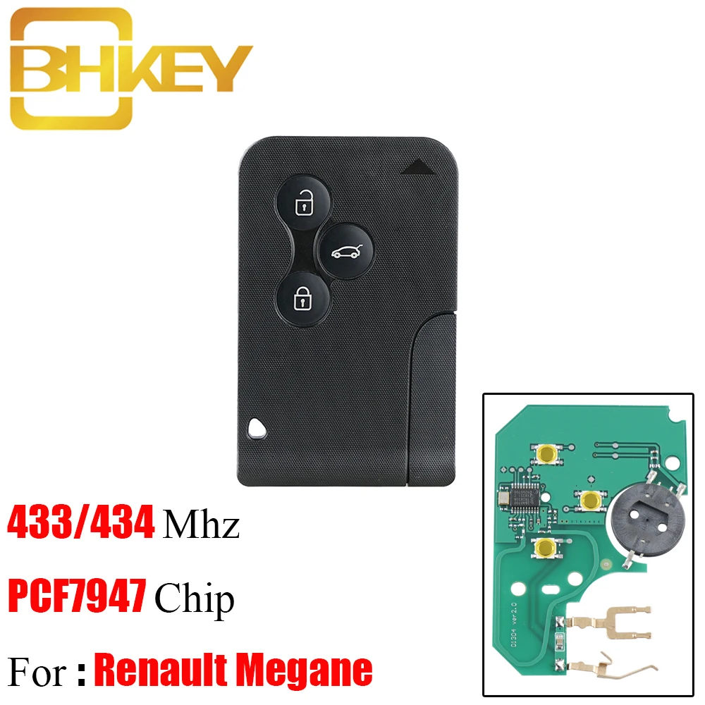 Bhkey 3B умный дистанционный ключ брелок для Renault PCF7947 чип для Renault Megane Scenic II Grand Scenic 2003-2008 пульт дистанционного управления PCB