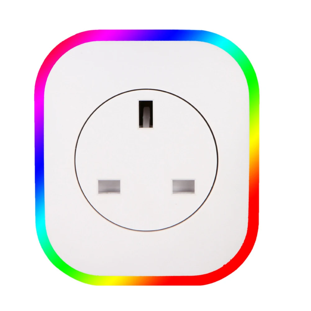

New Smart Plug Rgb Led Light Wifi Outlet Socket Eu Remote Control Plug For Google Home Mini Alexa Smart Timing Switch Work