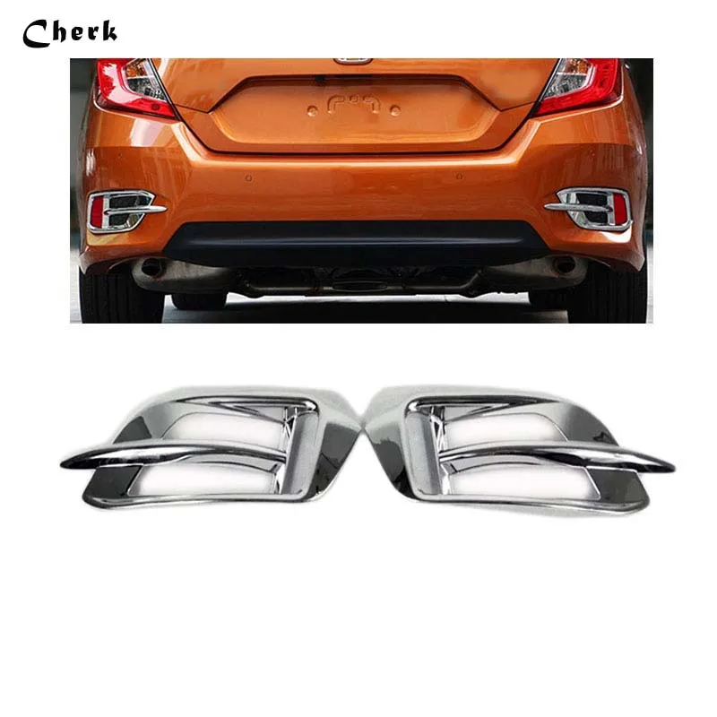 

Car Detector ABS Chrome Cover Trim Back Tail Rear Fog Light Lamp Frame Stick Parts For Honda Civic 10th Sedan 2016 2017 2018