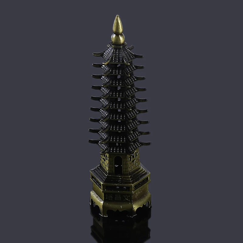 Фэн Шуй Сплав 3D модель Китай Wenchang башня пагода ремесла статуя сувенир дома металлические украшения ручной работы