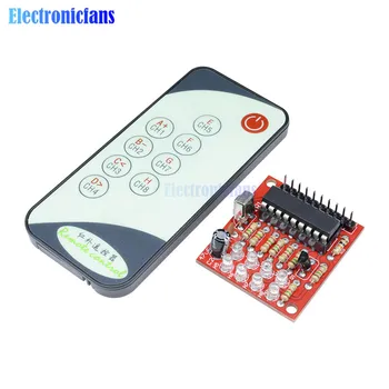 

8 Channel IR Infrared Receiver Board 3-5V Delay Relay Driving Module + 9 Keys Remote Control Transmitter Self-Locking Controller