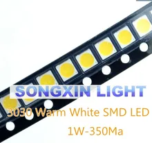100 pçs/lote 1W SMD 3030 LED Talão Lâmpada 110-120lm Branco Quente SMD LED Contas Chip De LED Lâmpada Luz 1w 3030 WW levou 6v