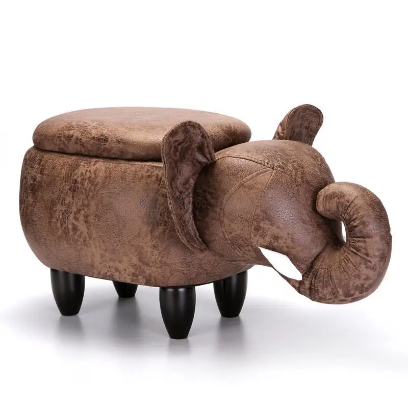 Лидер продаж, деревянный стул со слоном, стул для сидения, креативный детский табурет, табурет с милым мультяшным животным, обувь, табурет для хранения - Цвет: 2