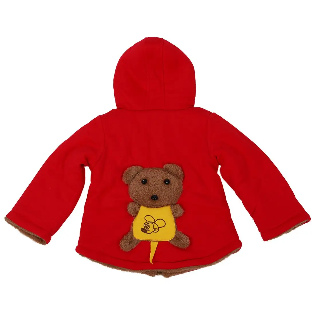 Red 90cm ABWE/Лидер продаж, детская одежда для маленьких девочек и мальчиков, куртка зимнее теплое пальто худи для малышей, пальто красного цвета для детей возрастом от 1 года до 2 лет - Цвет: Red 90cm