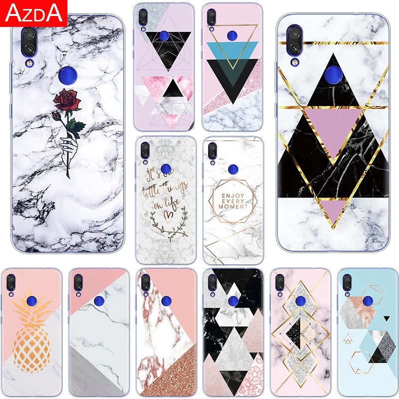 

Soft Silicone Clear Cases For Xiaomi Redmi Note 7 Phone Back Cover Marble Printed Coque For Xiomi Redmi Note 7 Pro 6.3 inch Case