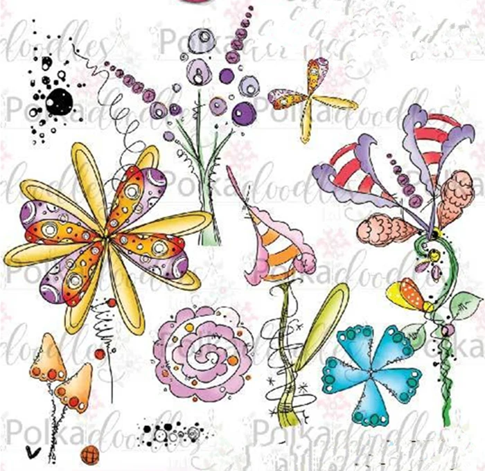 

CLEAR STAMP flower DIY Scrapbook Card album paper craft silicon rubber roller transparent stamps 808