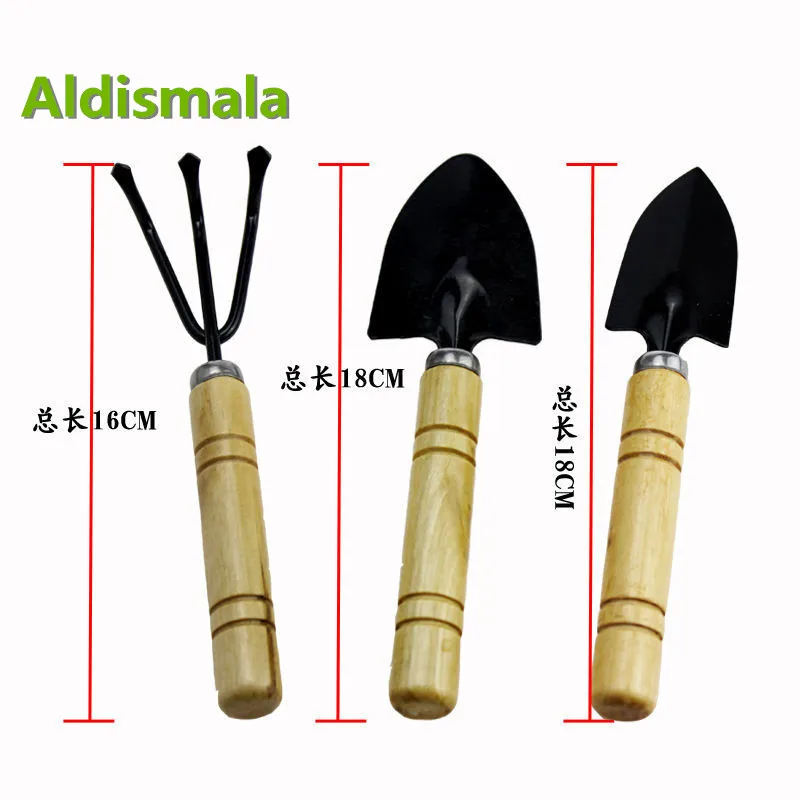 

Aldismala NEW Gardening tools flower planter loose soil (stainless steel shovel, small iron rake, small shovel) three-piece suit