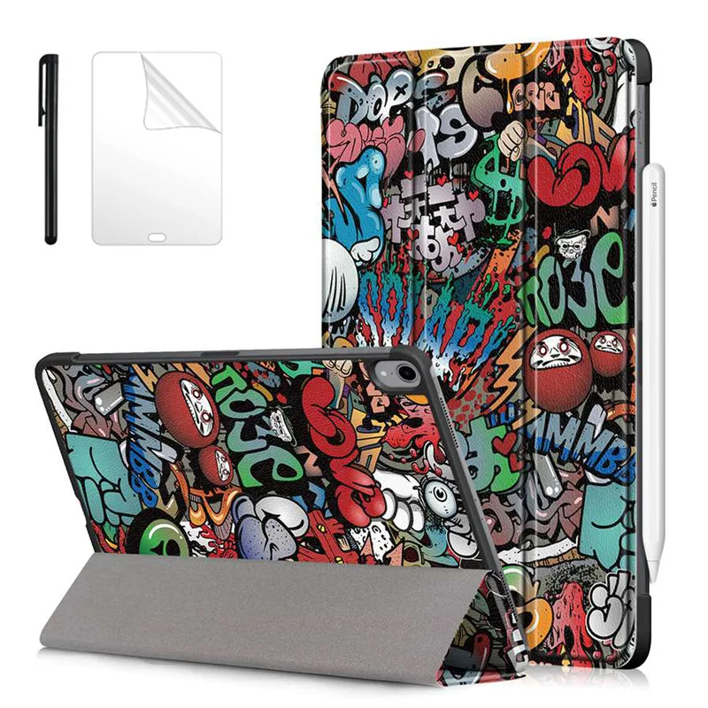 Ультратонкий цветной чехол из искусственной кожи для iPad Pro 11 2018 Funda PC Back Smart Cover Apple