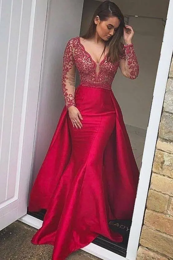 

Red Prom Dresses 2024 Off the Shoulder High Slit Long Prom Gown with Pockets vestidos de fiesta largos elegantes de gala