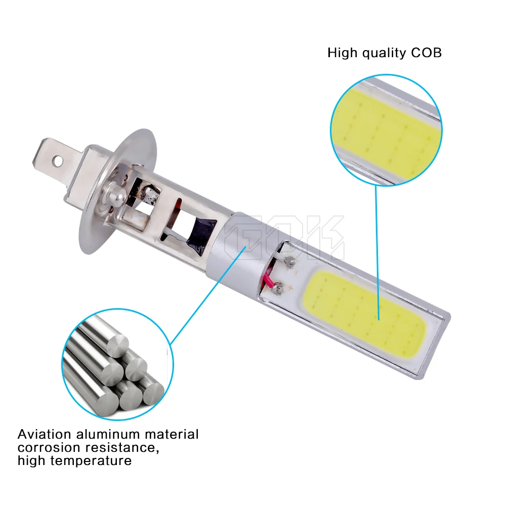 50 шт./лот высокое Мощность 20 W 10 W cob светодиодный супер яркий H1 светодиодный cob Автомобильный светодиодный белые дневные ходовые h3 881 880 h1 светодиодный противотуманный фонарь