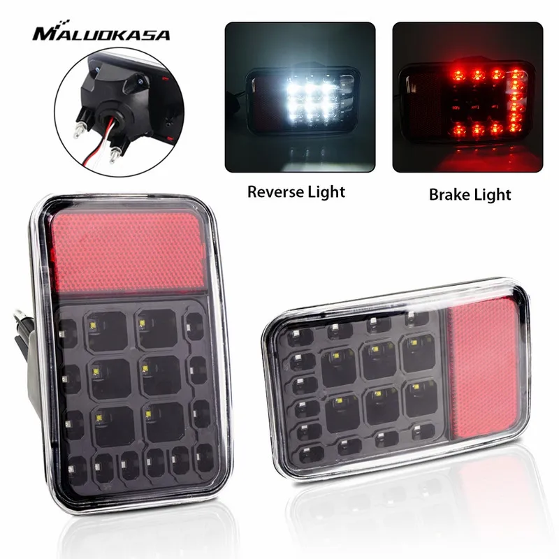 

MALUOKASA 2PCs Rear Bumper Reversing LED Lights Brake Lamp for Jeep Wrangler JK 2007-2016 Tail Reserve Light Bulbs Automobiles