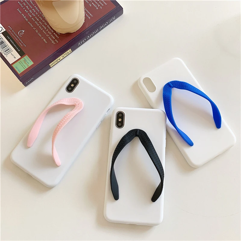 

WTSZKL cute simple flip flops fun mobile phone case for iPhone 7 8 6 6S Plus X XR XS Max protective cover back cover