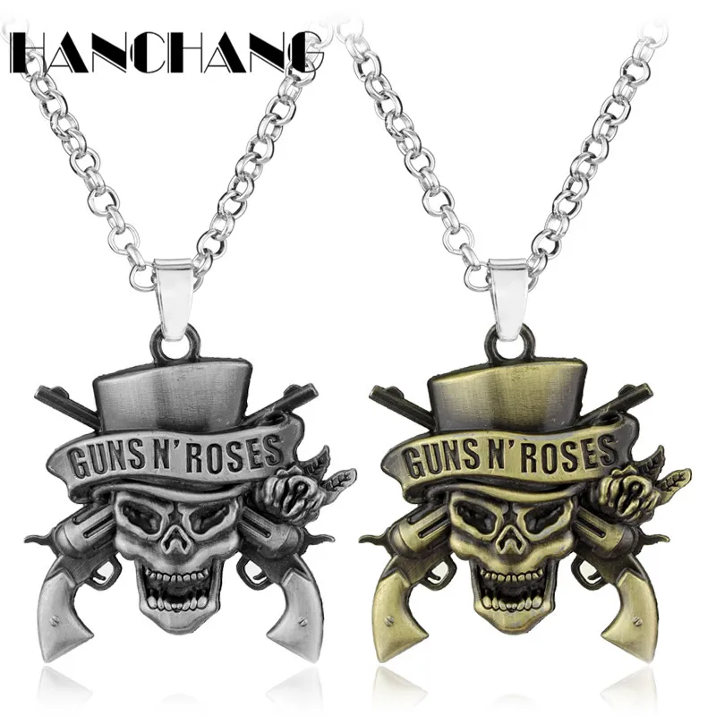 Классическое ожерелье музыкальной группы Guns N 'Roses череп логотип смерти
