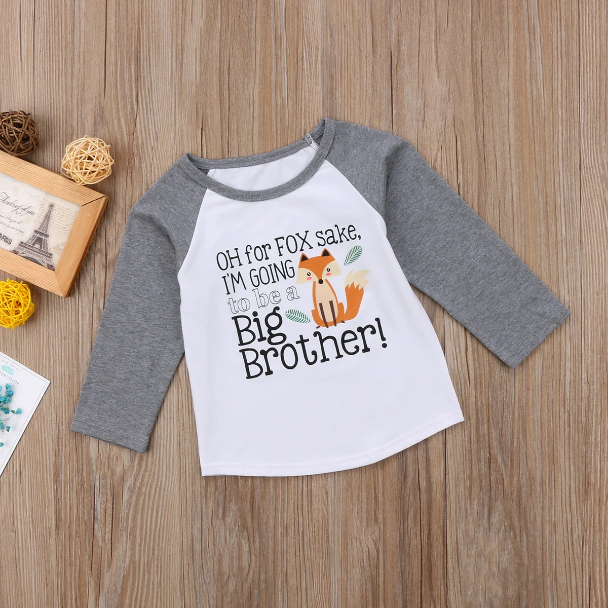 Топы с принтом лисы, Милая футболка для малышей с принтом «Brother Big Brother», футболка с длинными рукавами для маленьких мальчиков, футболка с принтом «Big Brother», хлопковая одежда для От 6 месяцев до 4 лет
