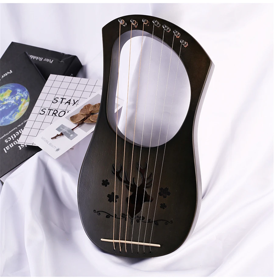 Ins Lyre 7 String деревянный арфа металлические струны массив красного дерева струнный
