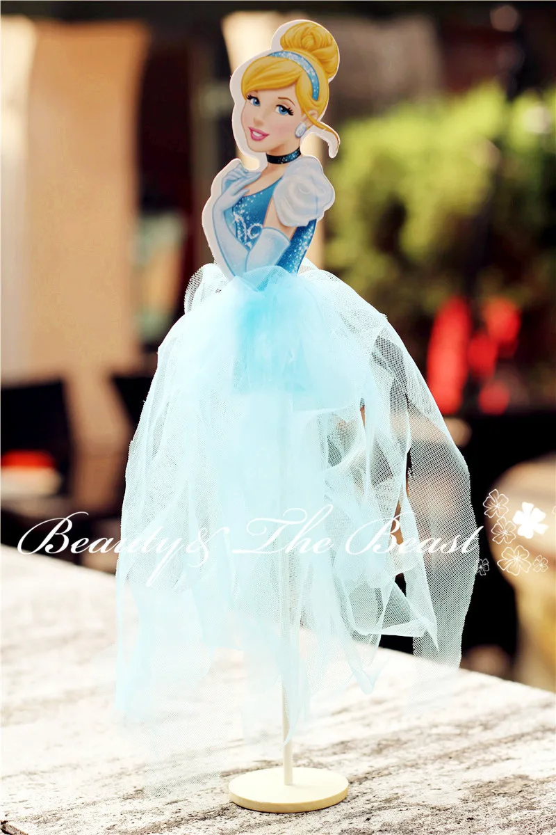 12 High Princess Cinderella Cake Toppers Cupcake Accessory Tutu
