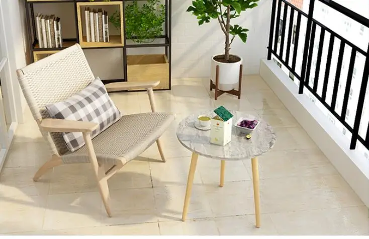 60*52CM Living Room Corner Table Round Dining Table Modern Coffee Table Sofa Side Tea Table