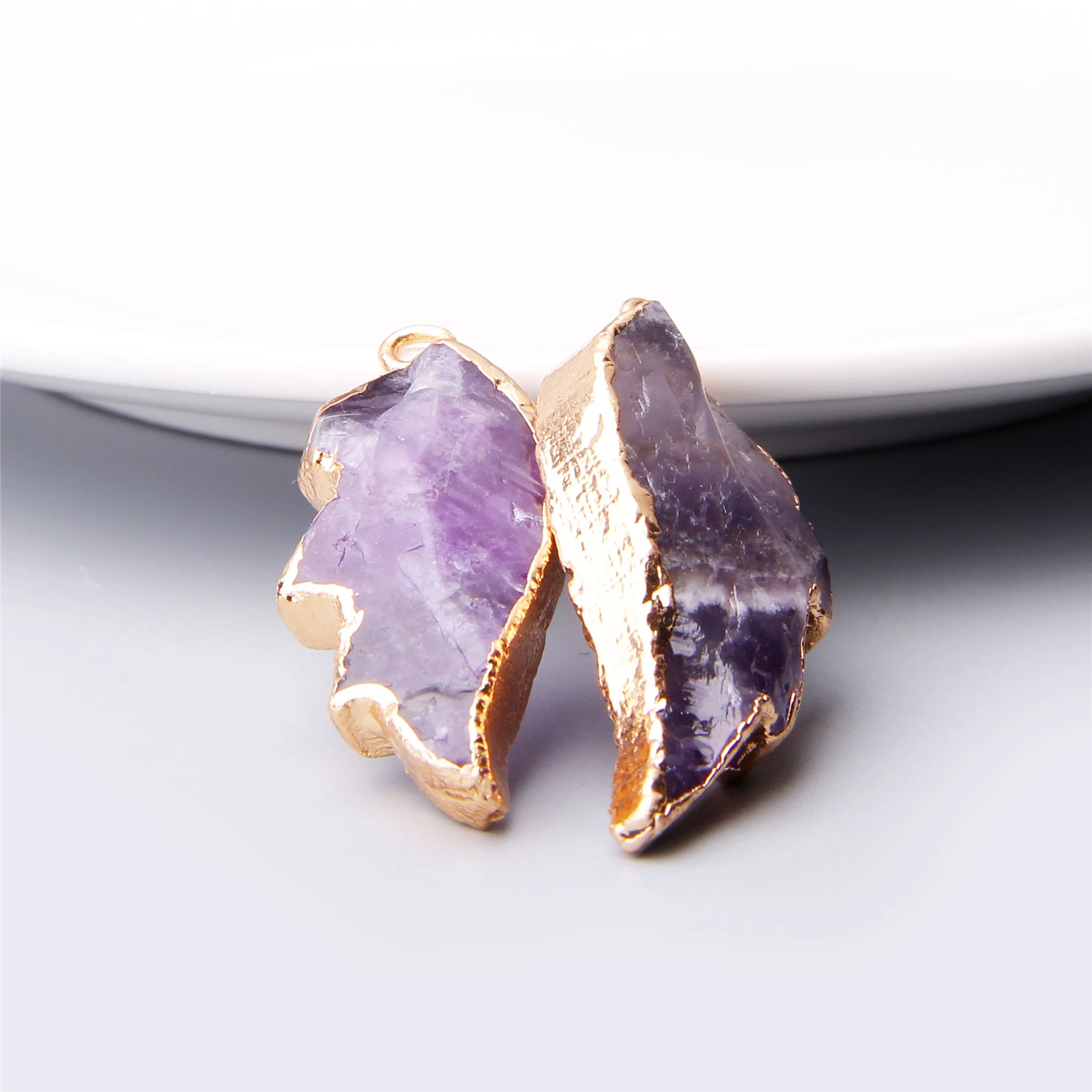 purple wing agates Druzy pendulum natural Purple Natural Stone Pendant purple agates Necklace Women Healing Chakra Jewelry DIY