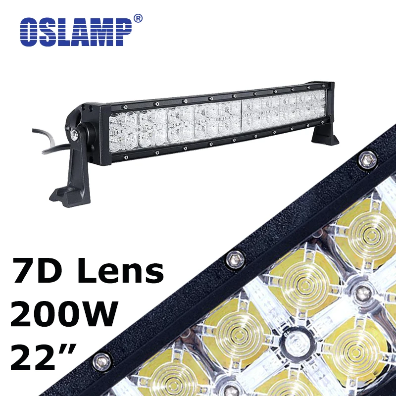 

Oslamp 7D 22inch Curved Led Work Light Bar+Daytime Running Light Combo 200W Offroad Driving Light 12/24V Car SUV Pick-Up Led Bar