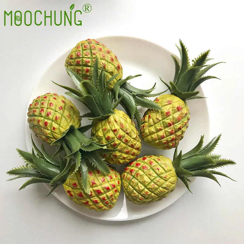 Moochung 6pcs Mini Plastic Artificial Pineapple Fruits For Diy