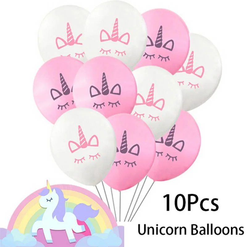 

10Pcs Pink Ballons Unicorn Party Latex Pink White Cartoon Unicorn Party Ballons Birthday Wedding Party Decoration Supplies