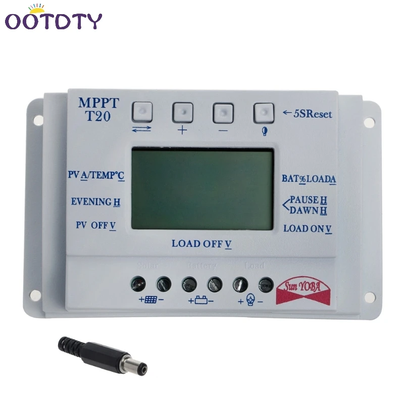 

LCD Display12V/24V MPPT Solar Panel Battery Regulator Charge Controller 20/30/40A T20 LCD-3Z
