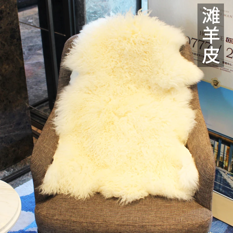 MUZZI Chair Cover Warm Hairy Carpet Seat Pad long Skin Fur Plain Fluffy Area Rugs 100% real Sheepskin  original  fsheepskin 4