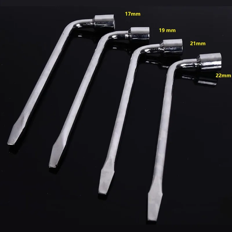 4pcs 17/19/21/22mm L Style Angled Socket Wrench Set Tyre Spanner Hand Tool Pipe Hex Keys Tools Wrench for Auto Repair Tool Kit