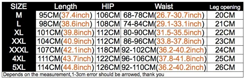 size info