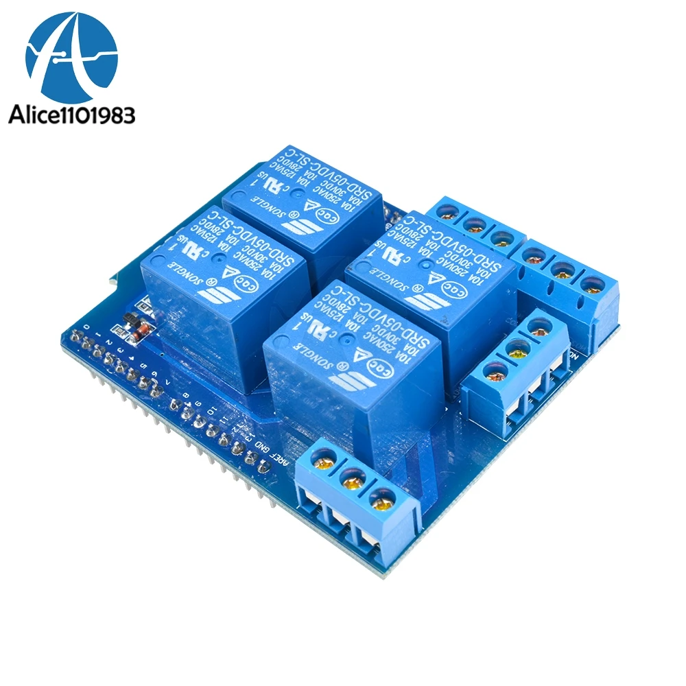 5 в 4 4CH CH Канал реле Swtich щит V2.0 расширитель Плата расширения для Arduino UNO R3 модуль