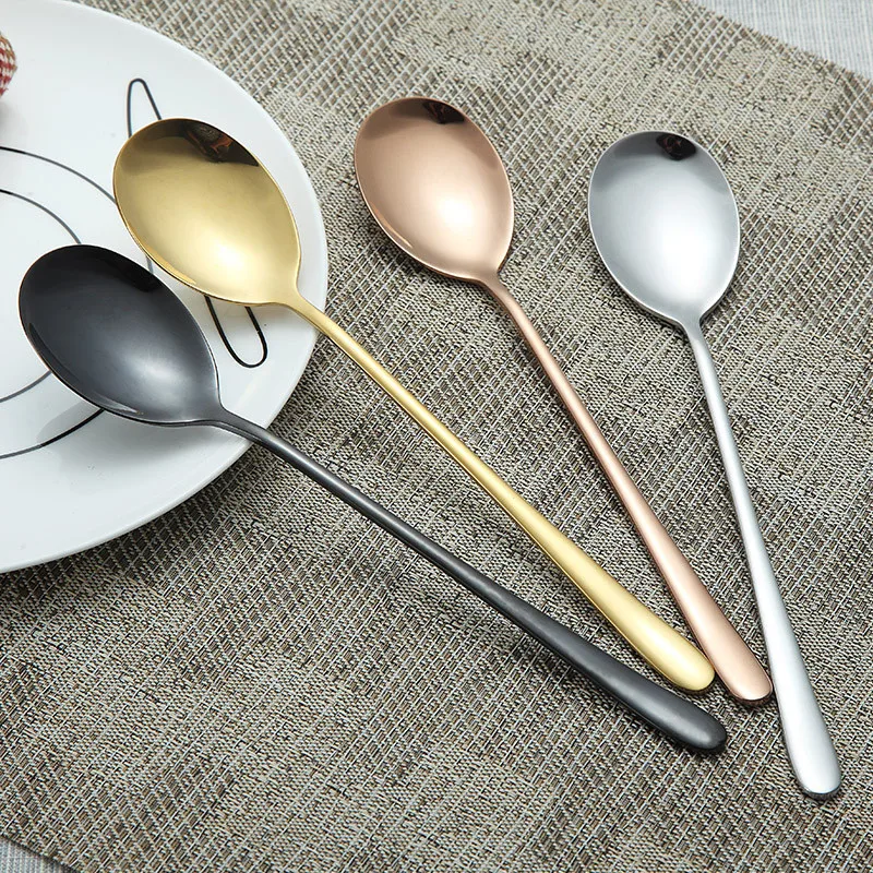

1Pcs Stainless Steel Spoon Creative Milk Coffee Spoon Ice Cream Candy Teaspoon accessories Snack Dinnerware Dropshipping x