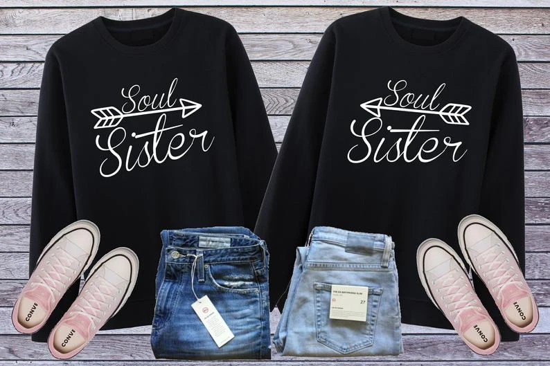 Sugarbaby Sudadera con capucha para mejor amiga, jersey de la hermana del escuadrón, ropa para hermana Bff, para hermana|Sudaderas con capucha y AliExpress