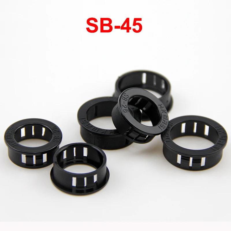 

25pcs SB-45 45mm Dia Computer Case Wire Panel Mount Hole Black Cable Hose Pipe Plastic Harness Protective Snap Bushing Grommet