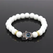 Faitheasy натуральные белые керамические бусины Йога Фатима пальмовые бусины Энергетический Браслет