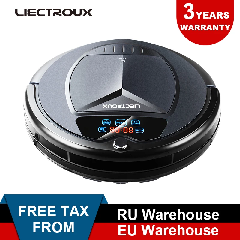 US $248.87 2019 LIECTROUX B3000 Robot Vacuum Cleaner With Wet DryWater TankVirtualBlockerSelfChargeTouchScreenUVScheduleRemote
