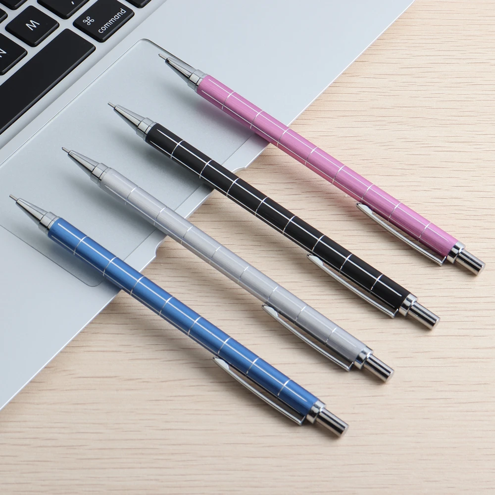 GENKKY механические карандаши полностью металлический материал карандаш для школы офиса HB 0,7, 0,5 мм ручка канцелярские принадлежности для учебы подарок