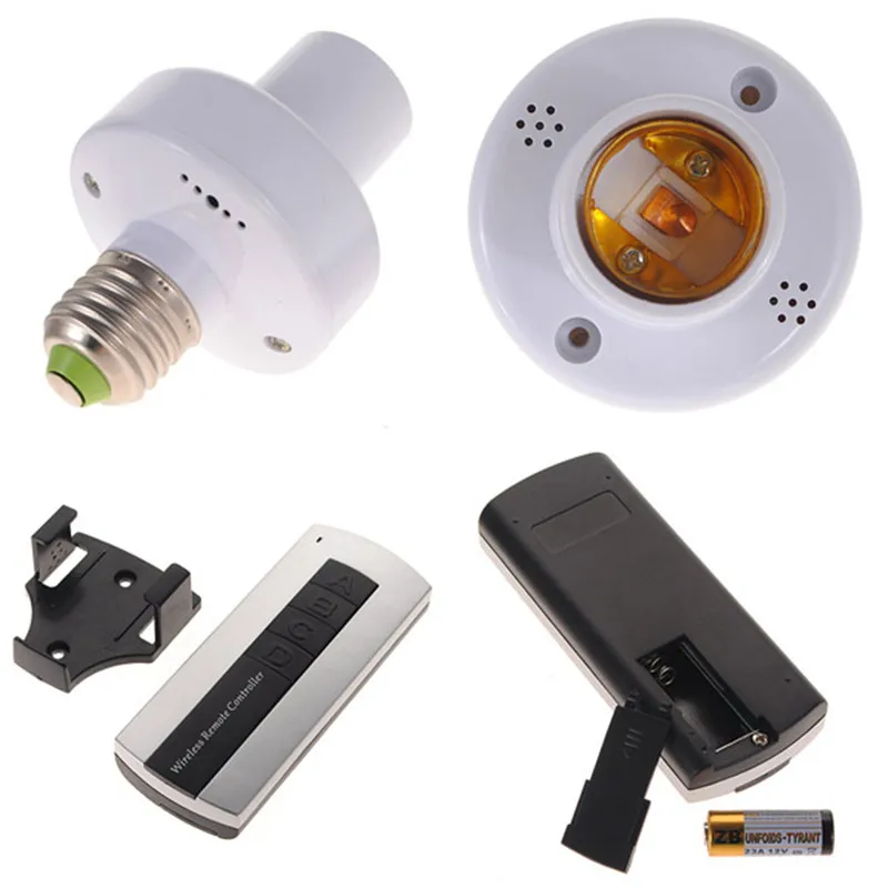 

Smuxi 4Pcs E27 12V Screw Wireless Remote Control Light Lamp Bulb Lighting Holder Cap Socket Switch Converter Splitter Adapter
