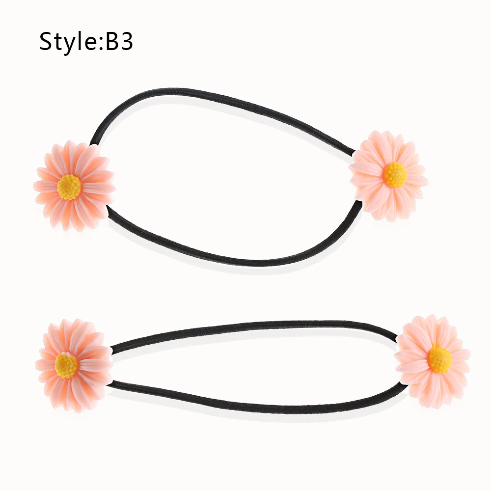 headbands for women 2Pcs Rope Bands HairPins Ponytail Cute Daisy Flower Hair Clip Fashion Elastic Hair Ring Woman Girls Kids Holder Hair Accessories flower hair clips Hair Accessories